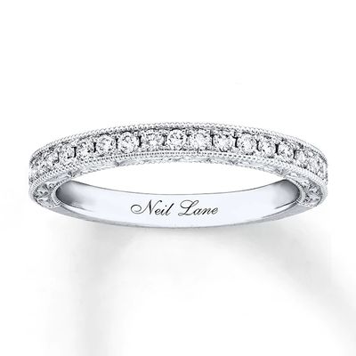 Previously Owned Neil Lane Bridal Wedding Band 1/3 ct tw Round-cut Diamonds 14K White Gold - Size 6