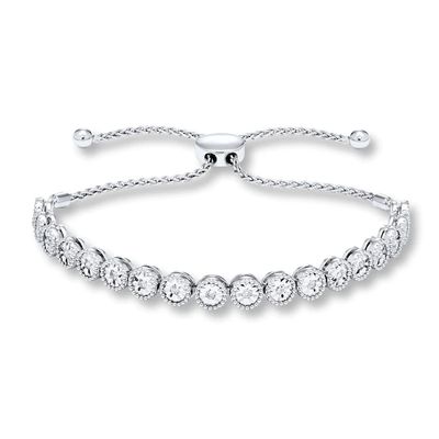 Previously Owned Diamond Bolo Bracelet 1/4 ct tw Round-cut Sterling Silver