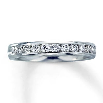 Previously Owned Diamond Anniversary Band 1/2 ct tw Round-cut 14K White Gold - Size 4.5