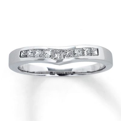 Previously Owned Diamond Enhancer Ring 3/8 ct tw Princess-Cut 14K White Gold