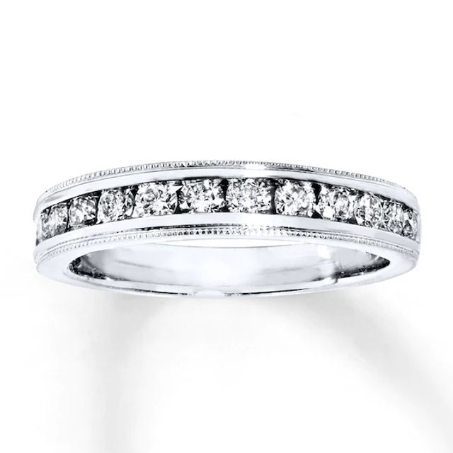 Previously Owned Diamond Wedding Band 5/8 ct tw Round-cut 14K White Gold - Size 11.25