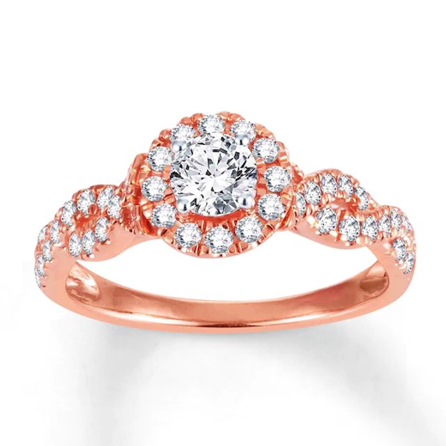Previously Owned Diamond Engagement Ring 3/4 ct tw Round-cut 14K Rose Gold - Size 4.75