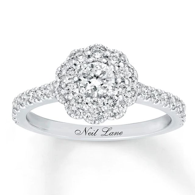 Previously Owned Neil Lane Engagement Ring 1 ct tw Round-cut Diamonds 14K White Gold - Size 4.5