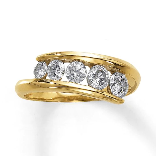 Previously Owned Diamond Anniversary Ring 1 ct tw Round-cut 14K Yellow Gold - Size 10