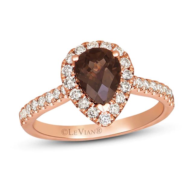 Previously Owned Le Vian Chocolate Quartz Ring 1/2 ct tw Nude Diamonds 14K Gold - Size 11.25