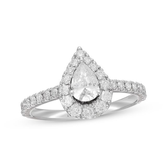 Previously Owned Neil Lane Diamond Engagement Ring 1 ct tw Pear & Round-cut 14K White Gold