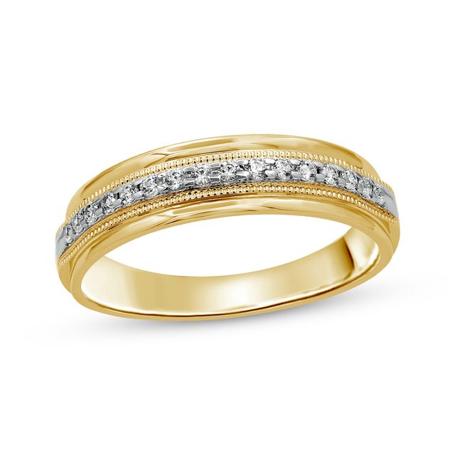 Previously Owned Men's Diamond Wedding Band / ct tw Round-cut 10K Gold