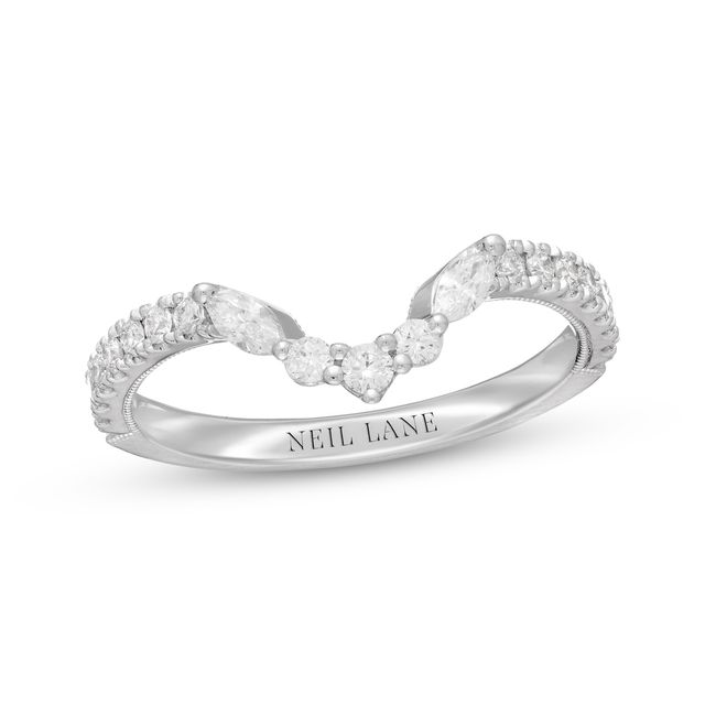 Previously Owned Neil Lane Diamond Wedding Band 3/8 ct tw Marquise & Round-cut 14K White Gold