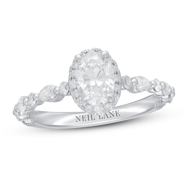 Previously Owned Neil Lane Premiere Diamond Engagement Ring 1-1/2 ct tw Oval 14K White Gold - Size 5