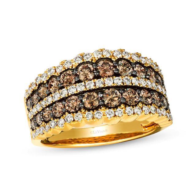 Previously Owned Le Vian Chocolate Waterfall Diamond Ring 1-5/8 ct tw 14K Honey Gold