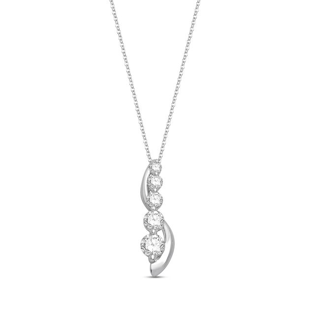 Previously Owned Diamond Necklace 1/2 ct tw Round-cut 10K White Gold 19 Length