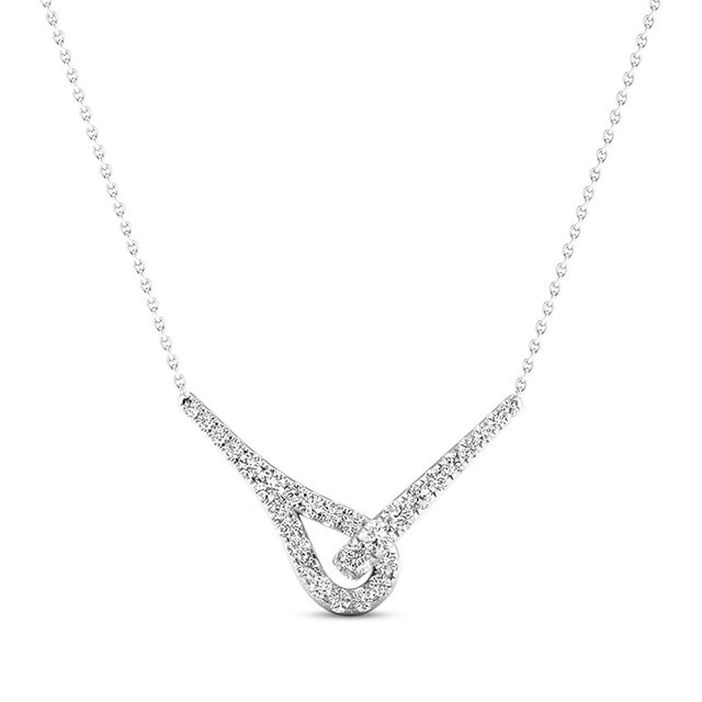 Previously Owned Love + Be Loved Diamond Necklace 1/2 ct tw 10K White Gold 18"