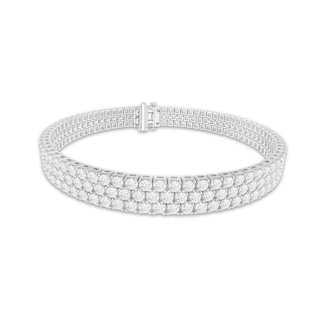 Lab-Created Diamonds by KAY Triple-Row Bracelet 10 ct tw 10K White Gold 7.25"