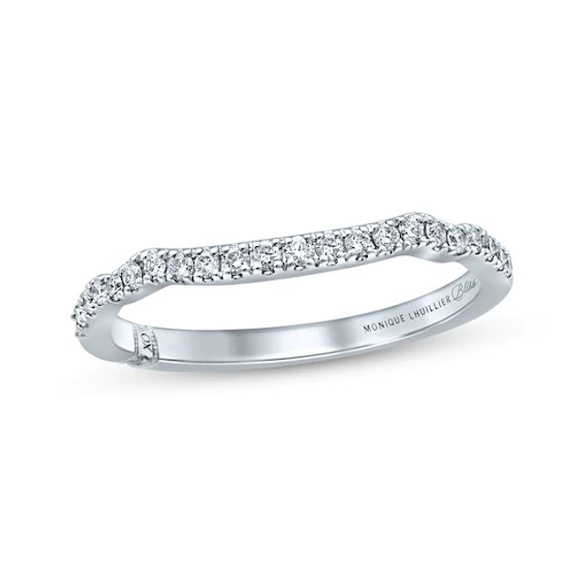 Previously Owned Monique Lhuillier Bliss Diamond Wedding Band 1/5 ct tw Round-cut 18K White Gold
