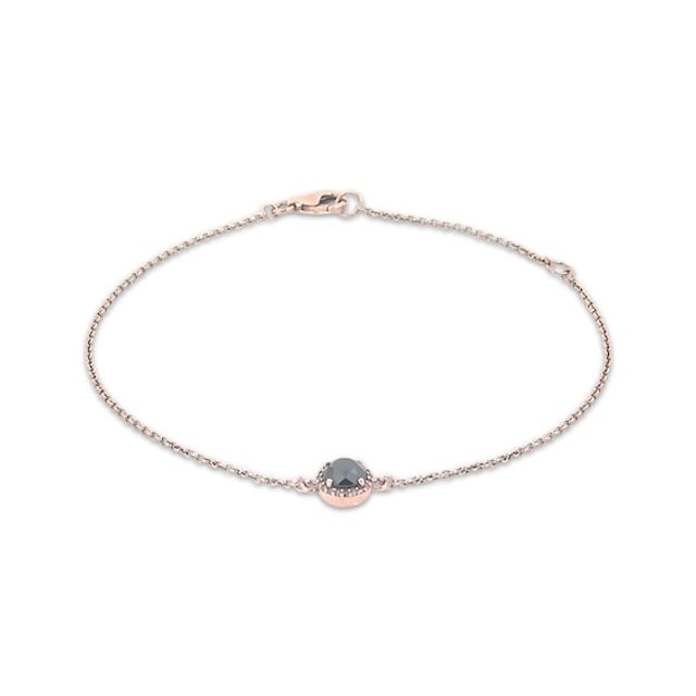 Previously Owned Black & White Diamond Bracelet 1/2 cttw 10K Rose Gold