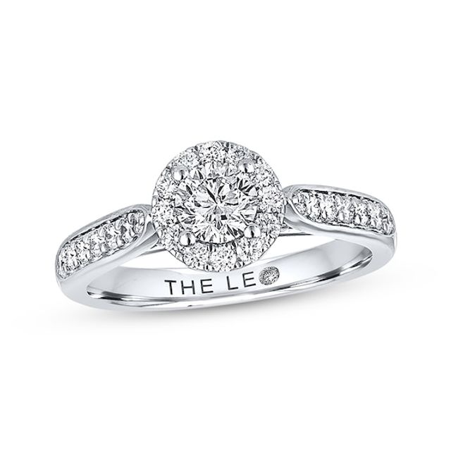 Previously Owned THE LEO Diamond Engagement Ring 3/4 ct tw Round-cut 14K White Gold