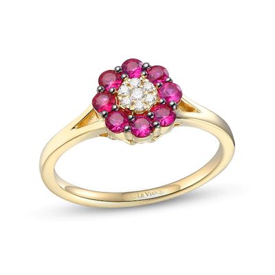 Le Vian Diamond & Ruby Ring 1/20 ct tw Diamonds 14K Honey Gold