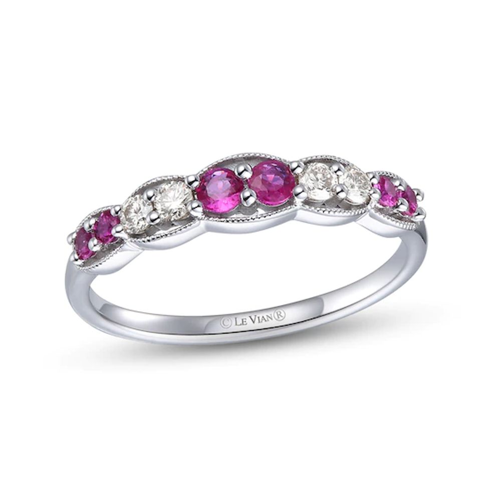 Le Vian Ruby & Diamond Stacking Ring 1/6 ct tw 14K Vanilla Gold