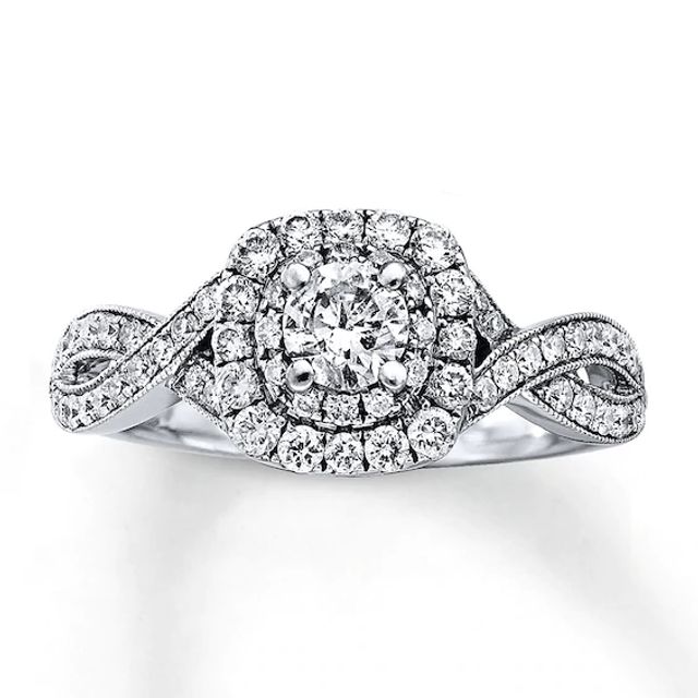 Kay Neil Lane Round Diamond Engagement Ring 7/8 ct tw 14K White Gold