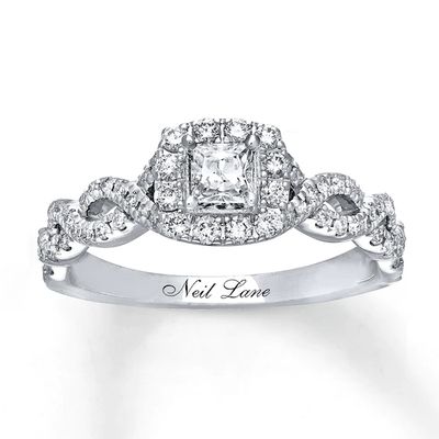 Kay Neil Lane Princess-cut Engagement Ring 5/8 ct tw 14K White Gold