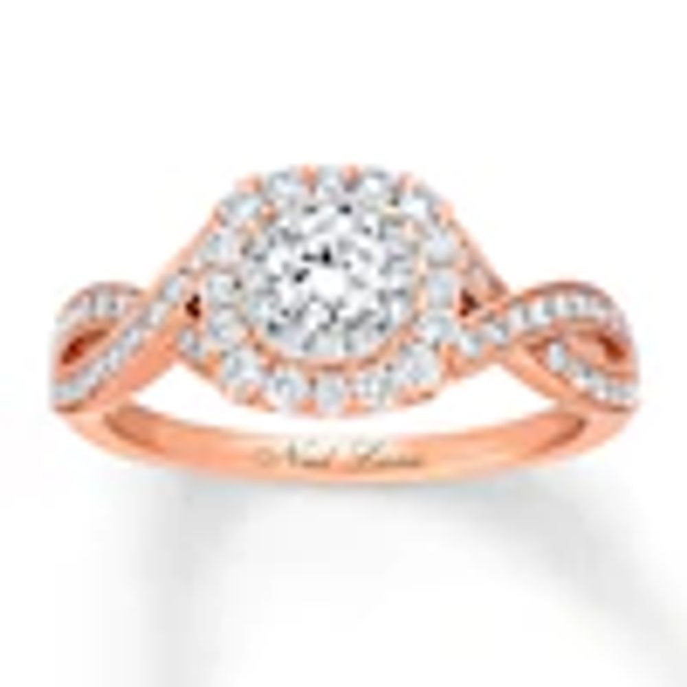 Kay Neil Lane Round Diamond Engagement Ring 7/8 ct tw 14K Two-Tone Gold