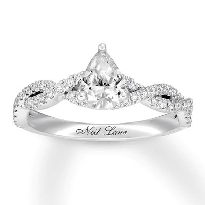 Kay Neil Lane Pear-Shaped Diamond Engagement Ring 1 ct tw 14K White Gold
