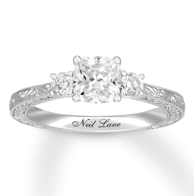 Neil Lane Cushion-cut Diamond Engagement Ring 1-1/3 ct tw 14K White Gold