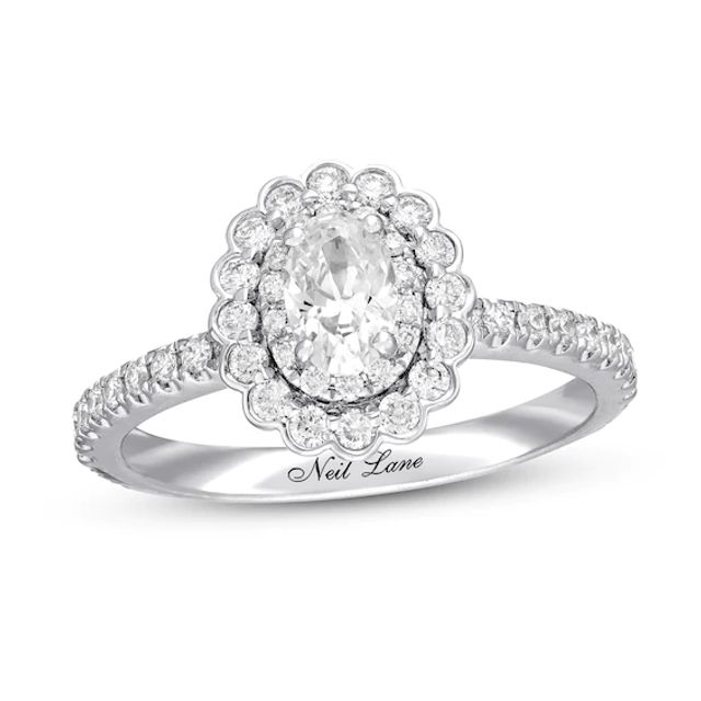 Kay Neil Lane Oval-Shaped Diamond Engagement Ring 7/8 ct tw 14K White Gold