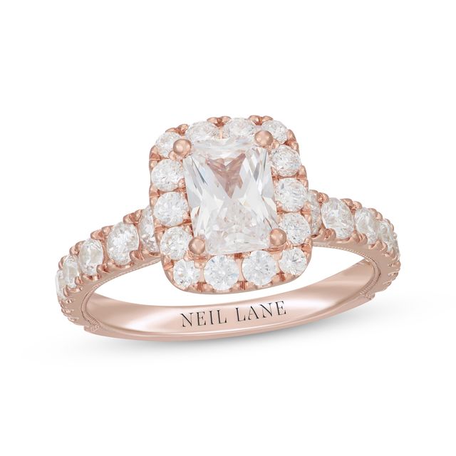 Neil Lane Radiant-Cut Diamond Engagement Ring 2 1/4 ct tw 14K Rose Gold