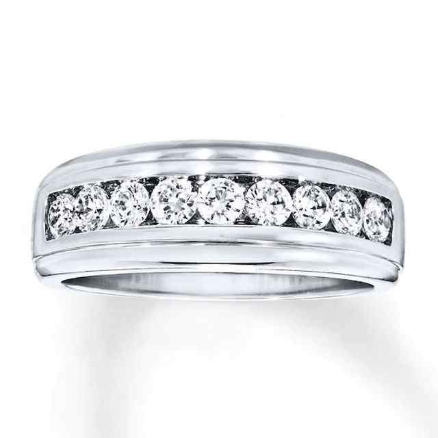 Men's Diamond Band 1 ct tw Round-cut 14K White Gold