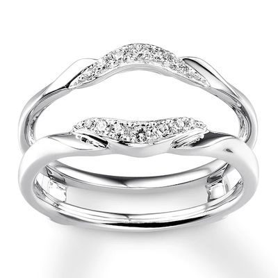 Diamond Enhancer Ring 1/6 ct tw Round-cut 14K White Gold