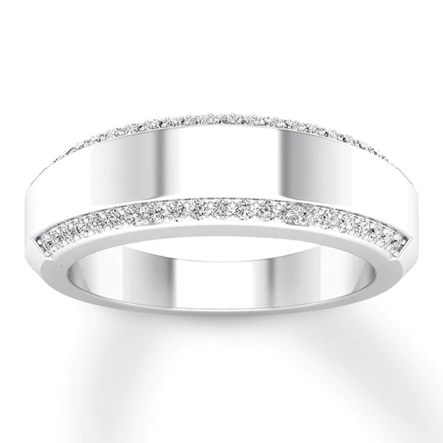 Diamond Wedding Band 1/3 ct tw Round-cut 14K White Gold