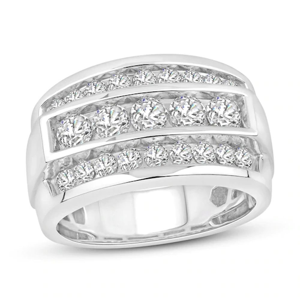 Men's Diamond Wedding Band 2 ct tw 10K White Gold