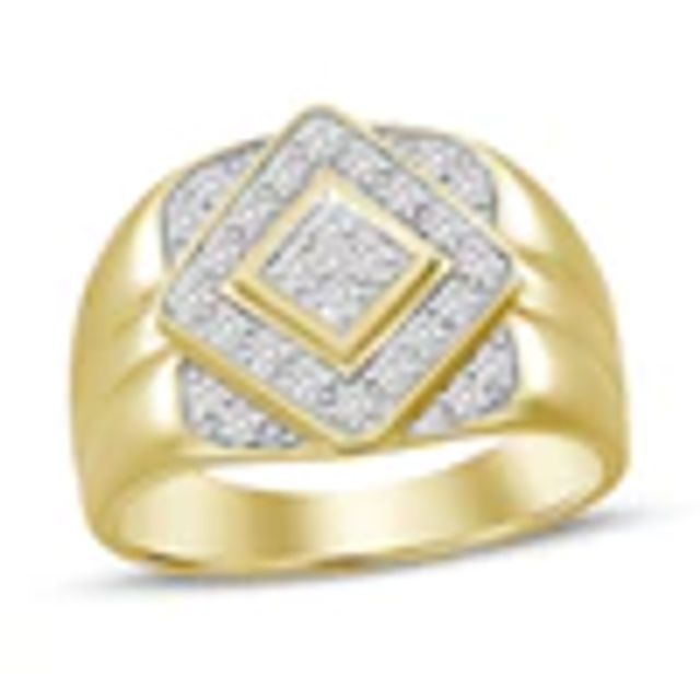 Kay Men's Diamond Ring 1/4 ct tw Round-cut 10K Yellow Gold
