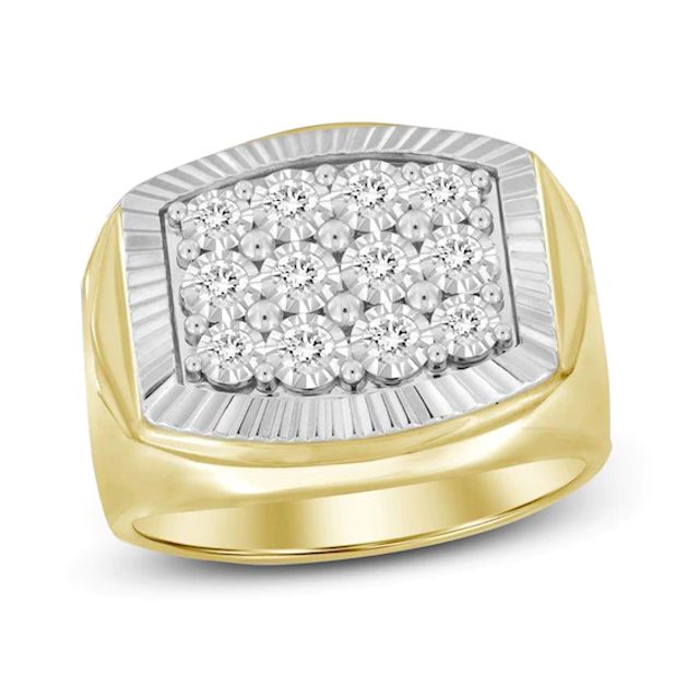 Kay Men's Diamond Ring 1/2 ct tw Round-cut 10K Two-Tone Gold