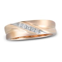 Men's Diamond Wedding Band 1/15 ct tw Round-cut 10K Rose Gold