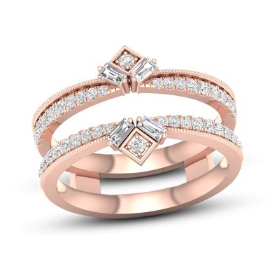 Diamond Enhancer Band 3/8 ct tw Round/Baguette 14K Rose Gold