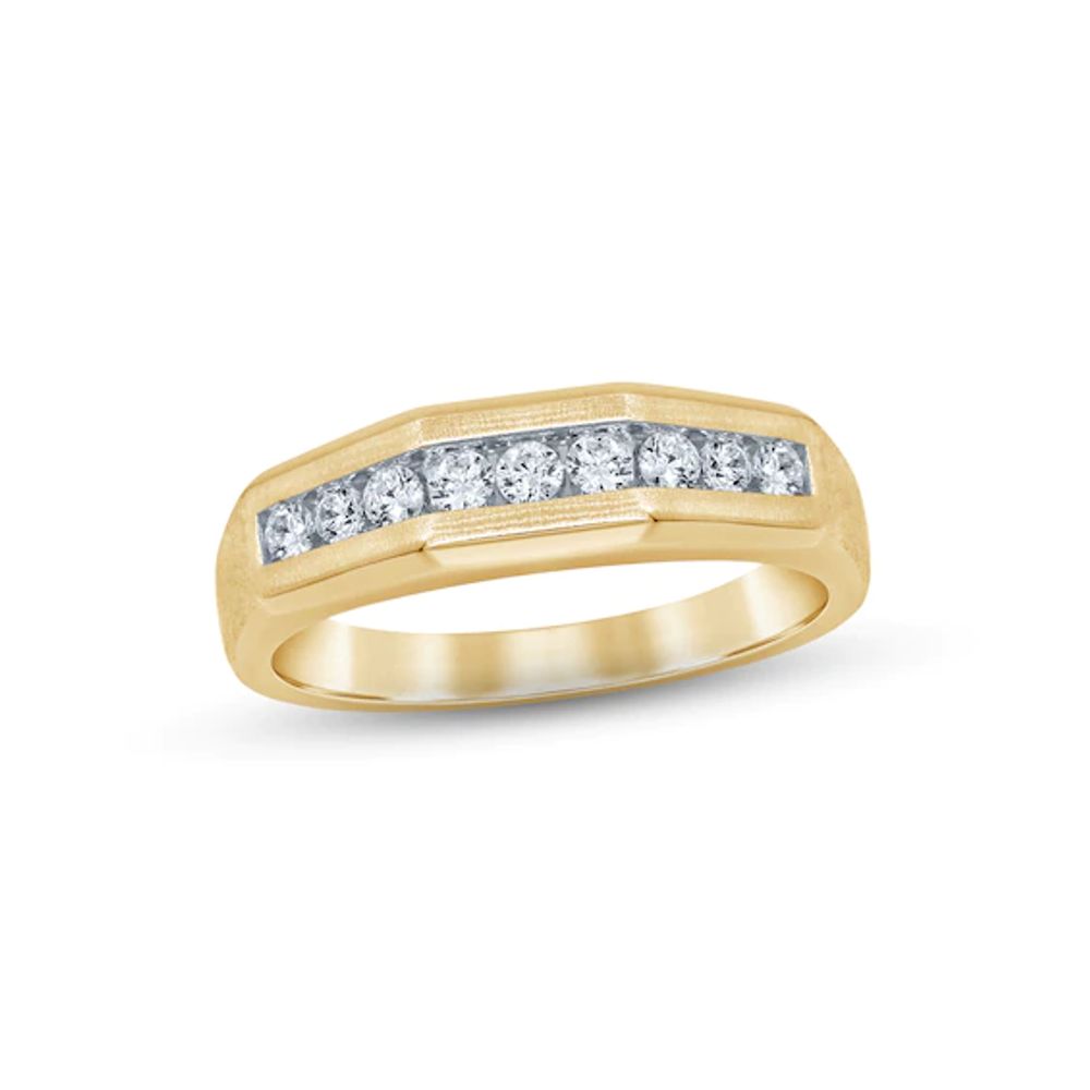 Men's Diamond Wedding Band 1/2 ct tw Round-cut 10K Yellow Gold