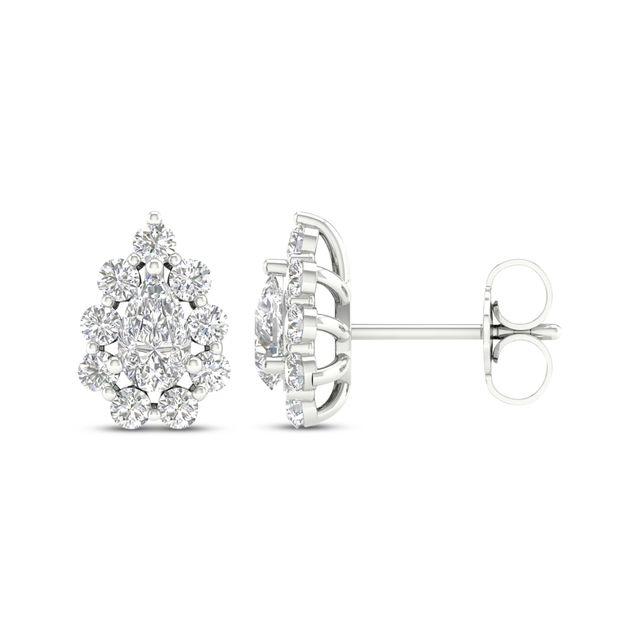 Lab-Created Diamonds by KAY Pear-Shaped Stud Earrings 1 ct tw 14K White Gold