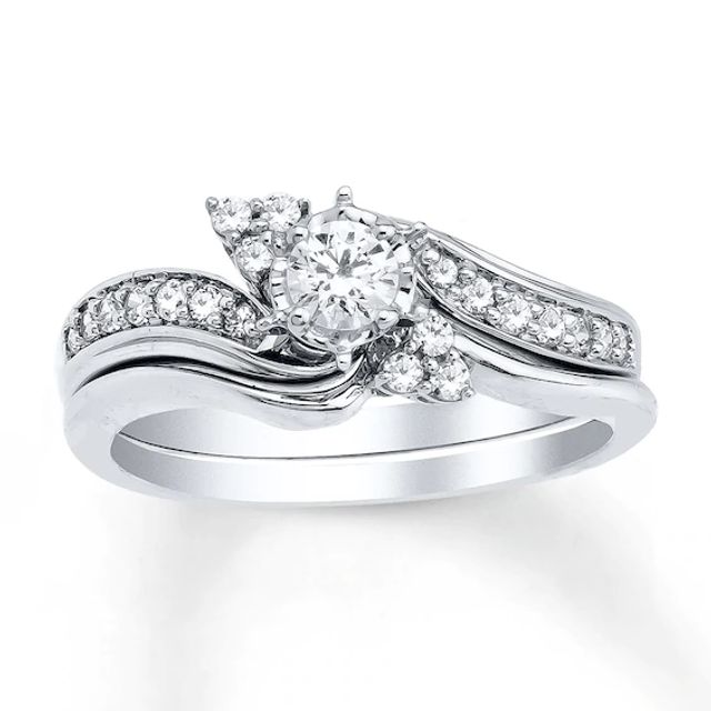 Diamond Bridal Set 1/3 ct tw Round-cut 10K White Gold