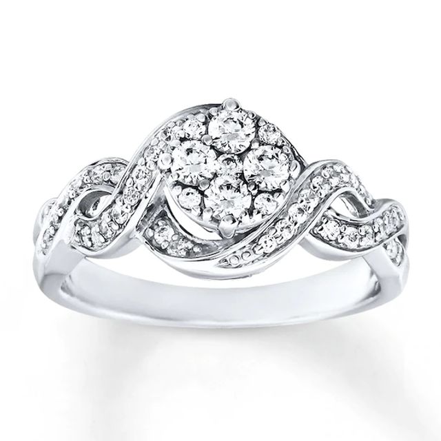 Kay Diamond Engagement Ring 1/2 ct tw Round-Cut 10K White Gold