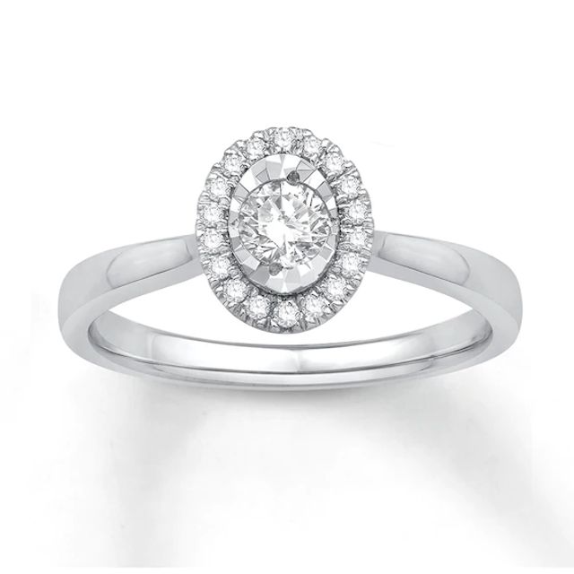 Diamond Engagement Ring 1/4 ct tw Round-cut 10K White Gold