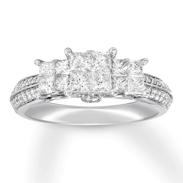 Kay Diamond Engagement Ring 1 ct tw Princess/Round 14K White Gold