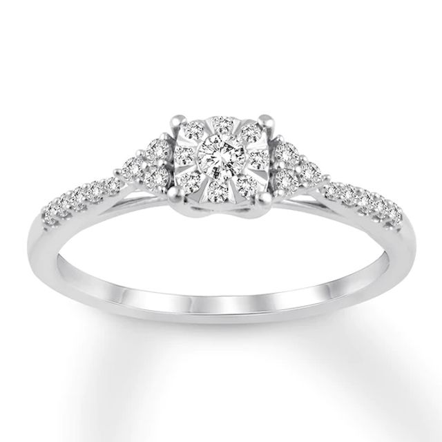 Diamond Ring 1/4 ct tw Round-cut 10K White Gold