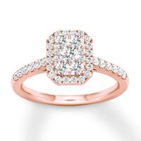 Diamond Engagement Ring 1/2 ct tw Round-cut 10K Rose Gold