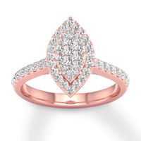 Diamond Engagement Ring 3/4 ct tw Round-cut 14K Rose Gold