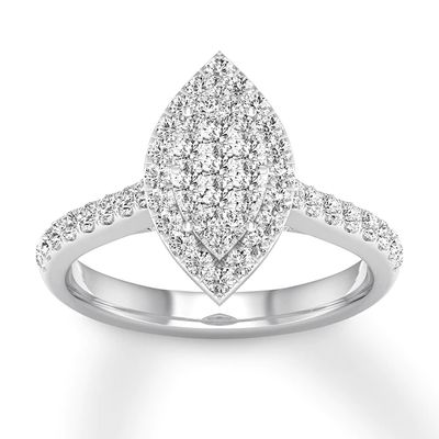 Diamond Engagement Ring 3/4 ct tw Round-cut 14K White Gold