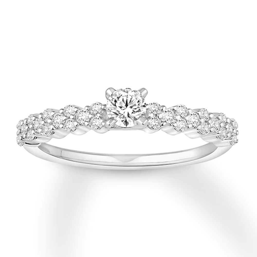 Diamond Solitaire Ring 1 carat Round-cut 14K White Gold (I2/I)