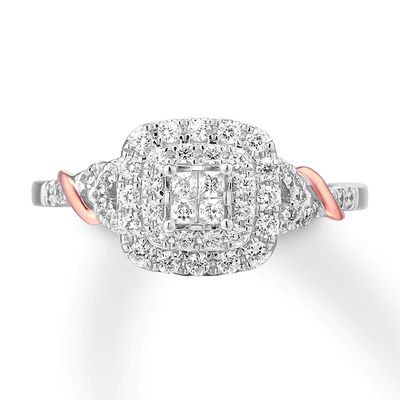 Kay Diamond Engagement Ring 1/2 ct tw Princess & Round-cut 10K Two-Tone Gold