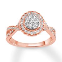 Diamond Engagement Ring 1/2 ct tw Round-cut 10K Two-Tone Gold